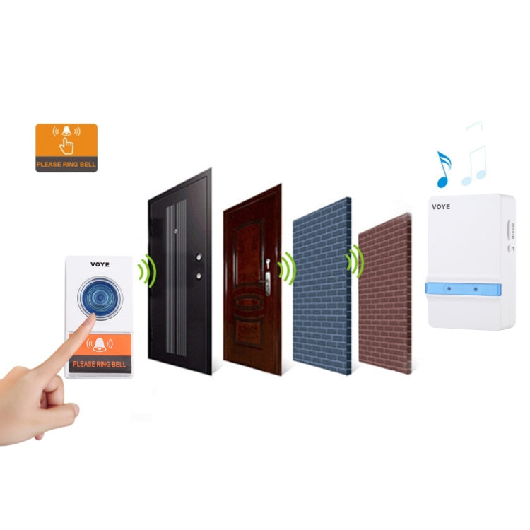 VOYE V012A Home Music Remote Control Wireless Doorbell with 38 Polyphony Sounds, V012A VOYE V012A Home Music Remote Control Wireless Doorbell with 38 Polyphony Sounds, V012A